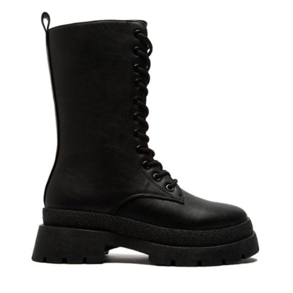 Black Combat Lace up boots - Picture 9 of 12